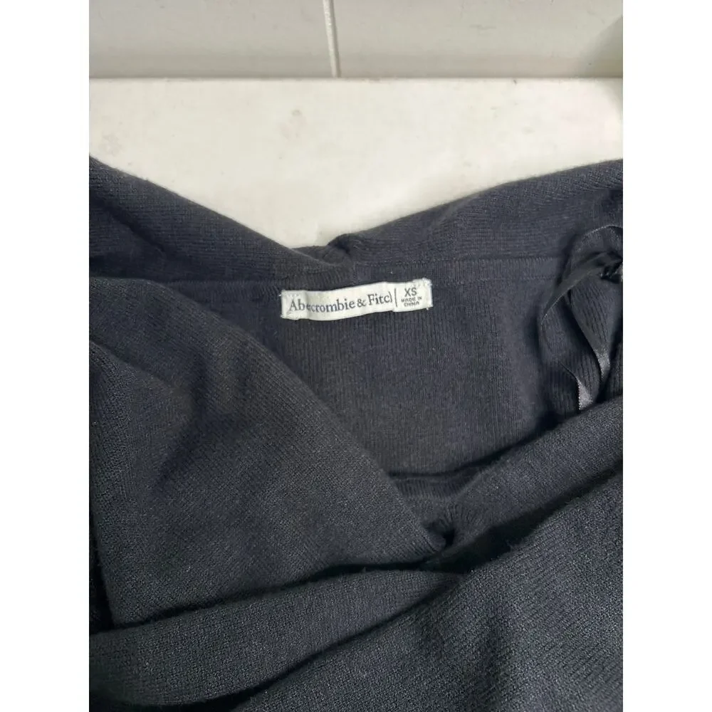 Abercrombie & Fitch Black Off Shoulder Sweater Dress NWT Midi Bodycon Elegant XS